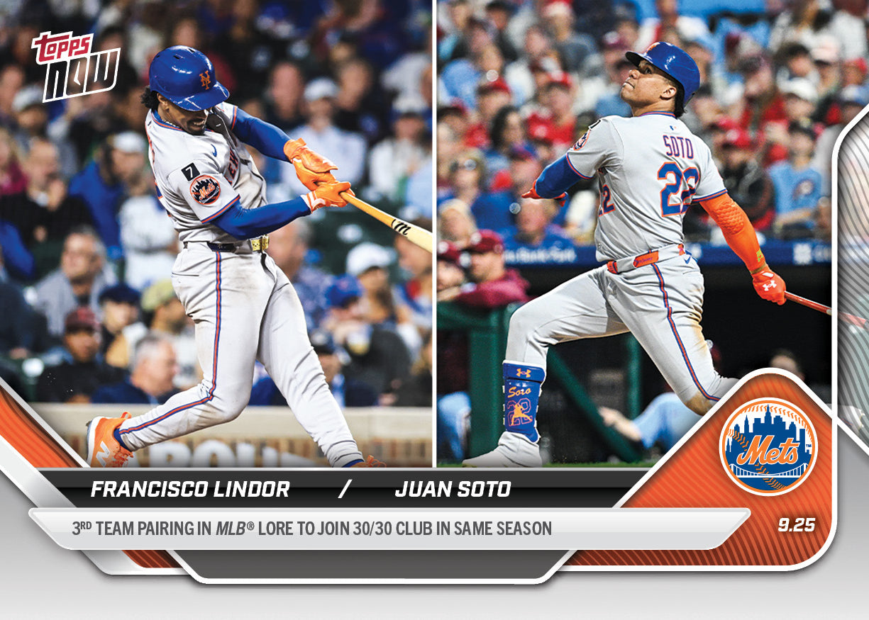 Francisco Lindor / Juan Soto - 2025 MLB Topps NOW® - Card 772