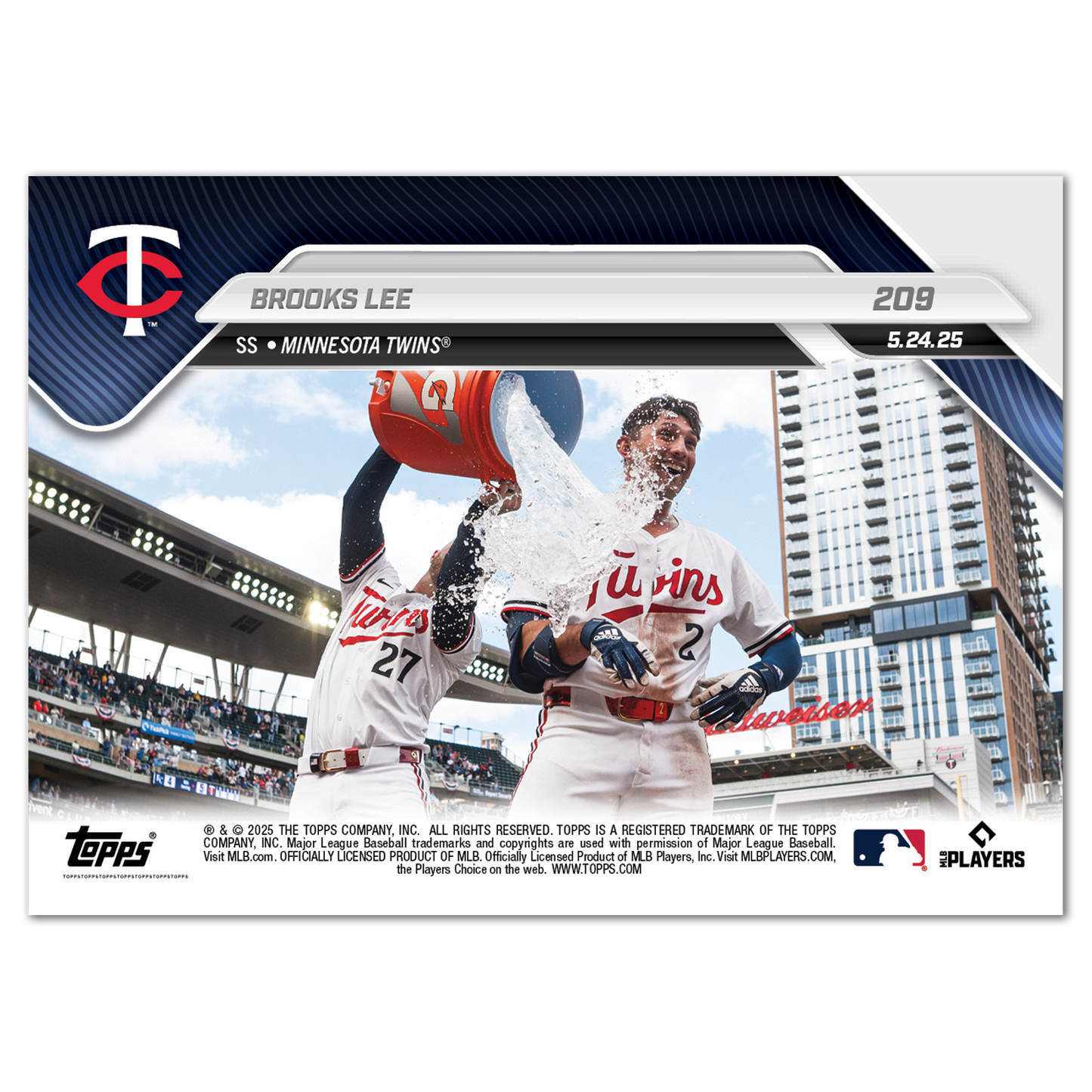 Brooks Lee - 2025 MLB Topps NOW® - Card 209