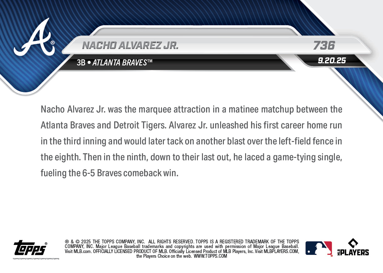 Nacho Alvarez Jr. - 2025 MLB Topps NOW® - Card 736
