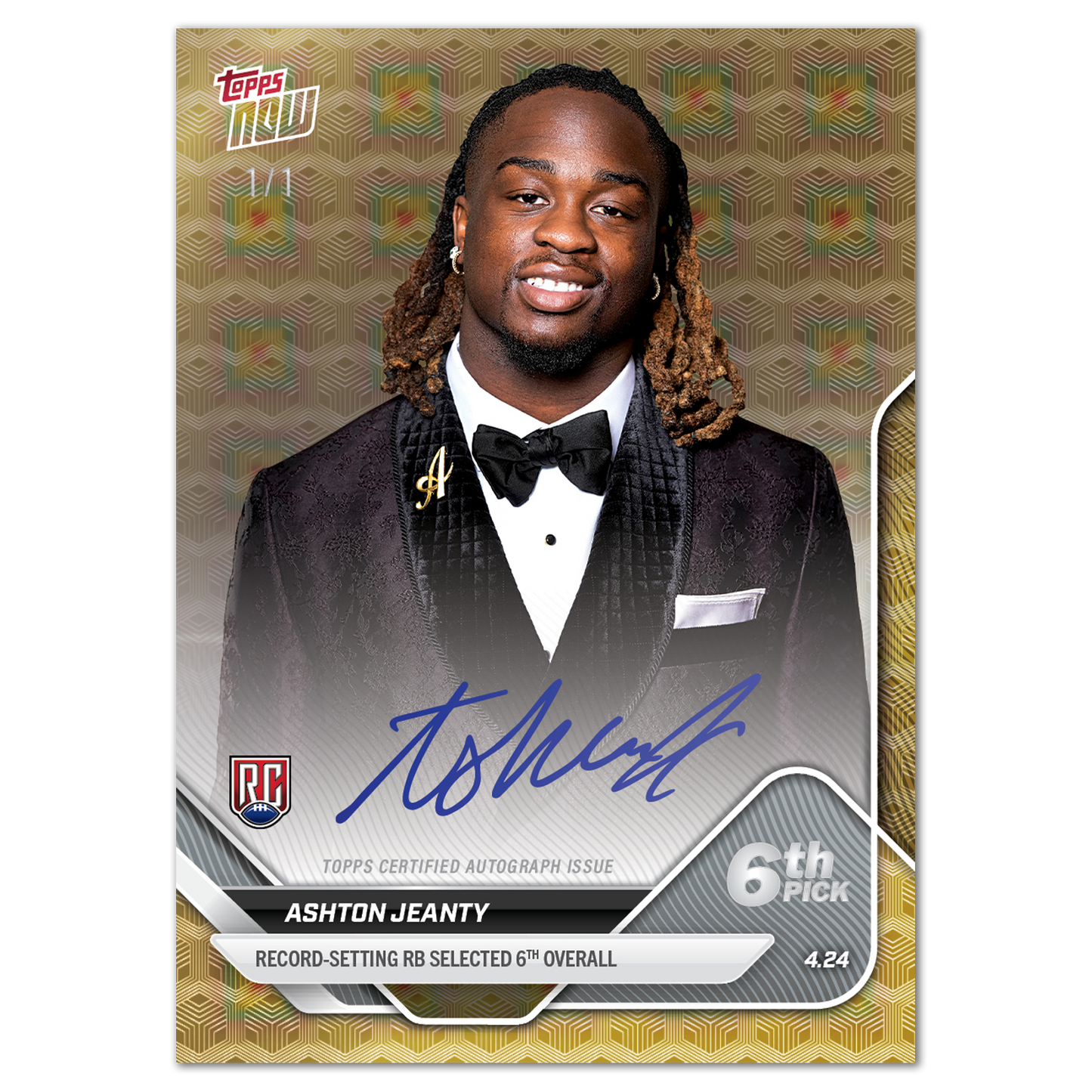 Ashton Jeanty - 2025 Topps NOW® Football - Card D-2 - LOOK FOR AUTOS