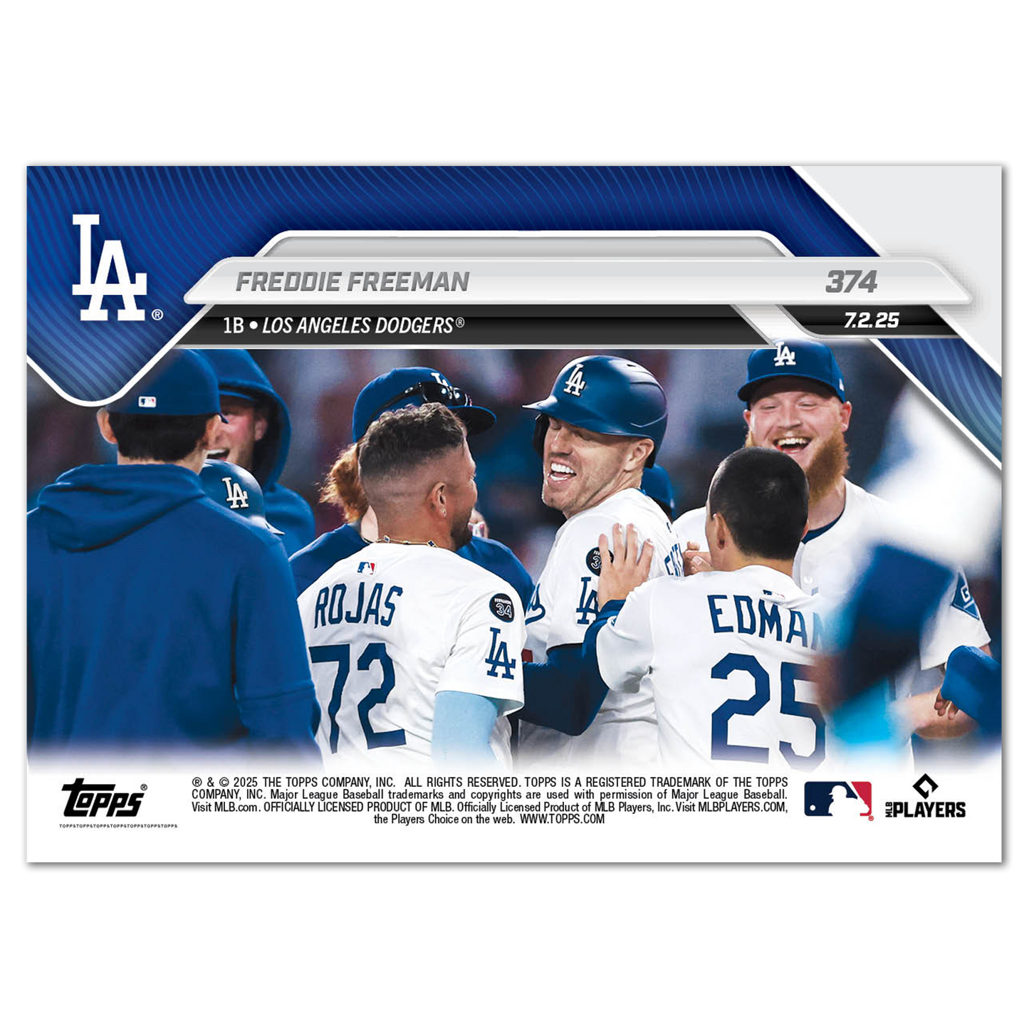 Freddie Freeman - 2025 MLB Topps NOW® - Card 374