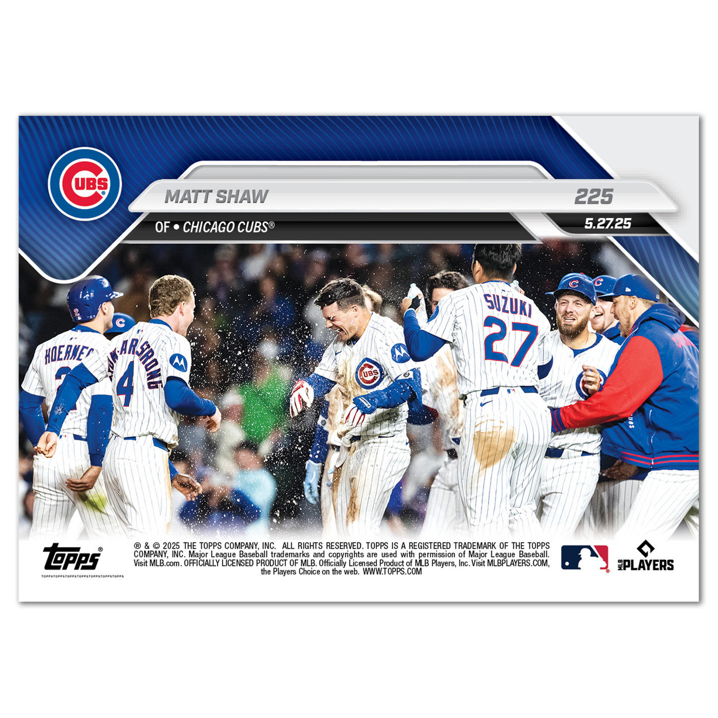 Matt Shaw - 2025 MLB Topps NOW® - Card 225 - LOOK FOR AUTOS