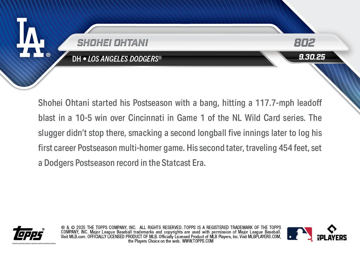 Shohei Ohtani - 2025 MLB Topps NOW® - Card 802