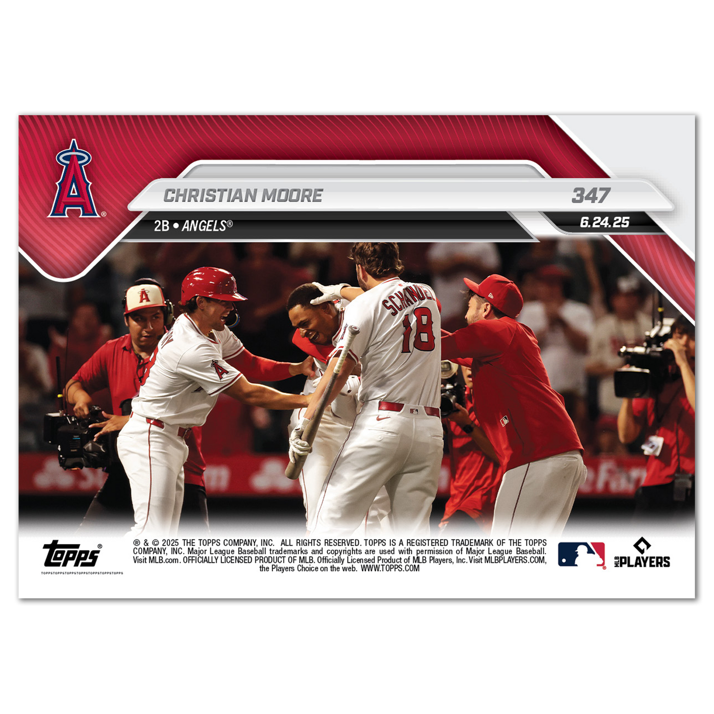 Christian Moore - 2025 MLB Topps NOW® - Card 347