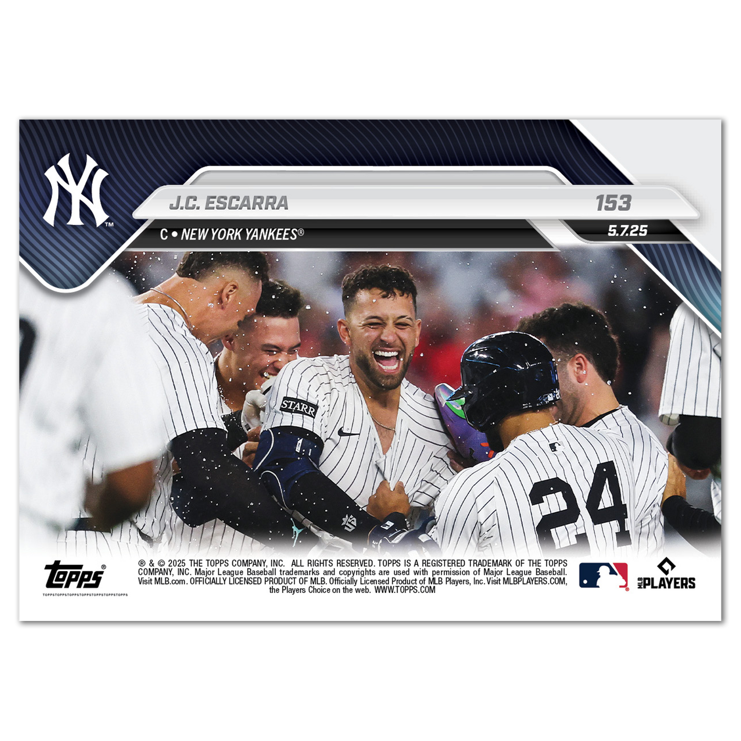 J.C. Escarra - 2025 MLB Topps NOW® - Card 153