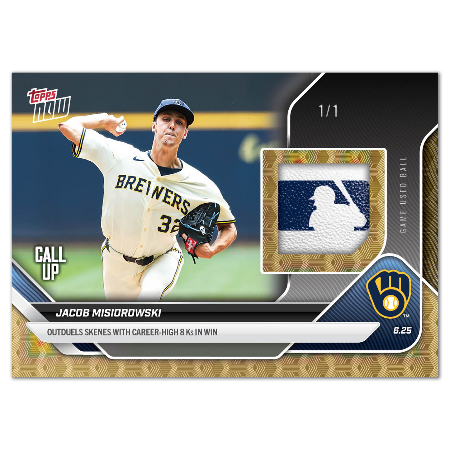 Jacob Misiorowski - 2025 MLB Topps NOW® - Card 349 - LOOK FOR RELICS