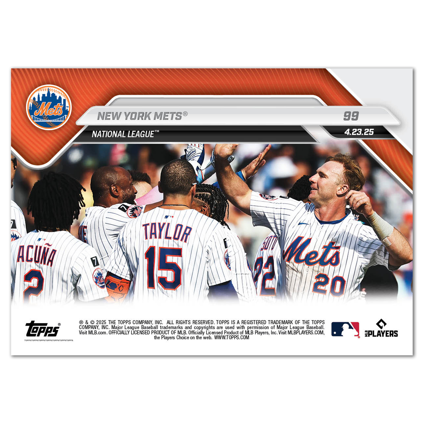 New York Mets - 2025 MLB Topps NOW® - Card 99