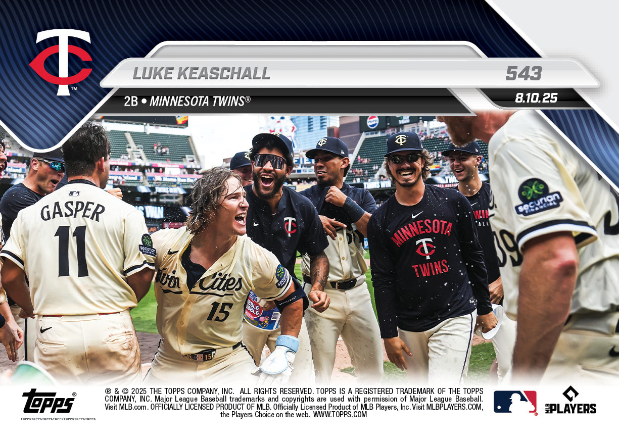Luke Keaschall - 2025 MLB Topps NOW® - Card 543