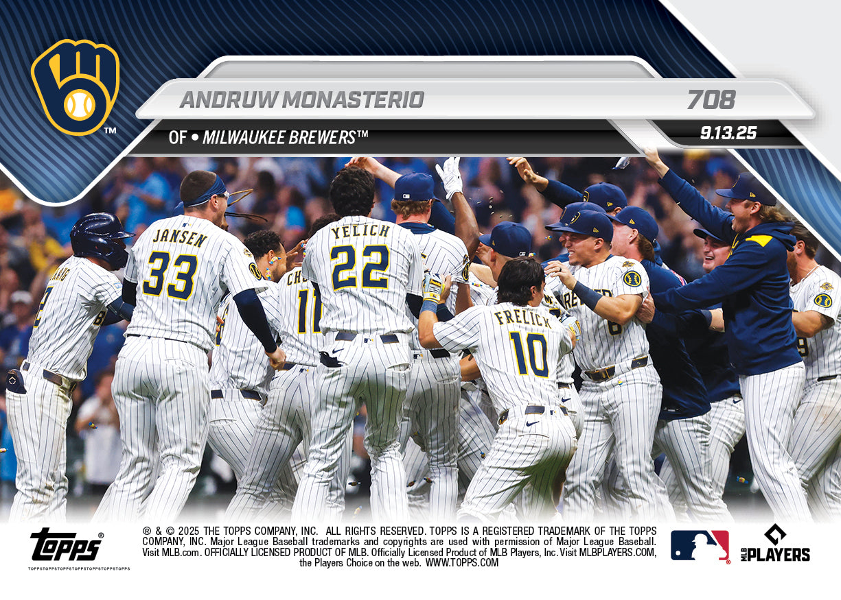 Andruw Monasterio - 2025 MLB Topps NOW® - Card 708