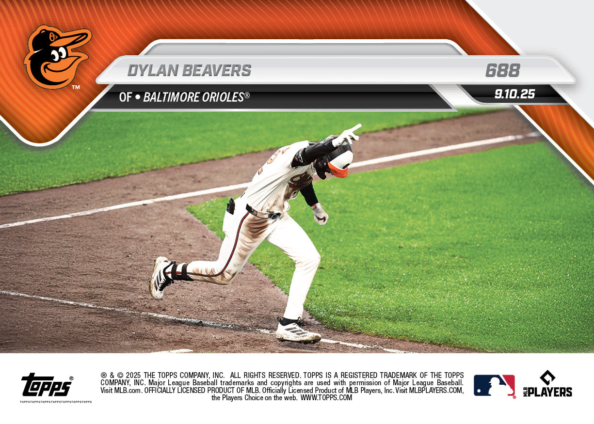 Dylan Beavers - 2025 MLB Topps NOW® - Card 688