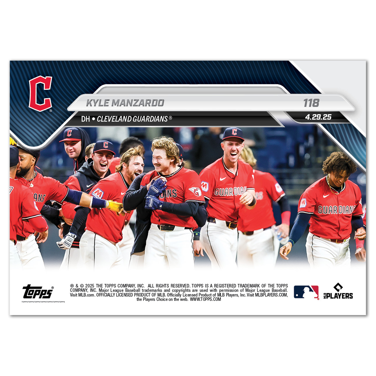 Kyle Manzardo - 2025 MLB Topps NOW® - Card 118