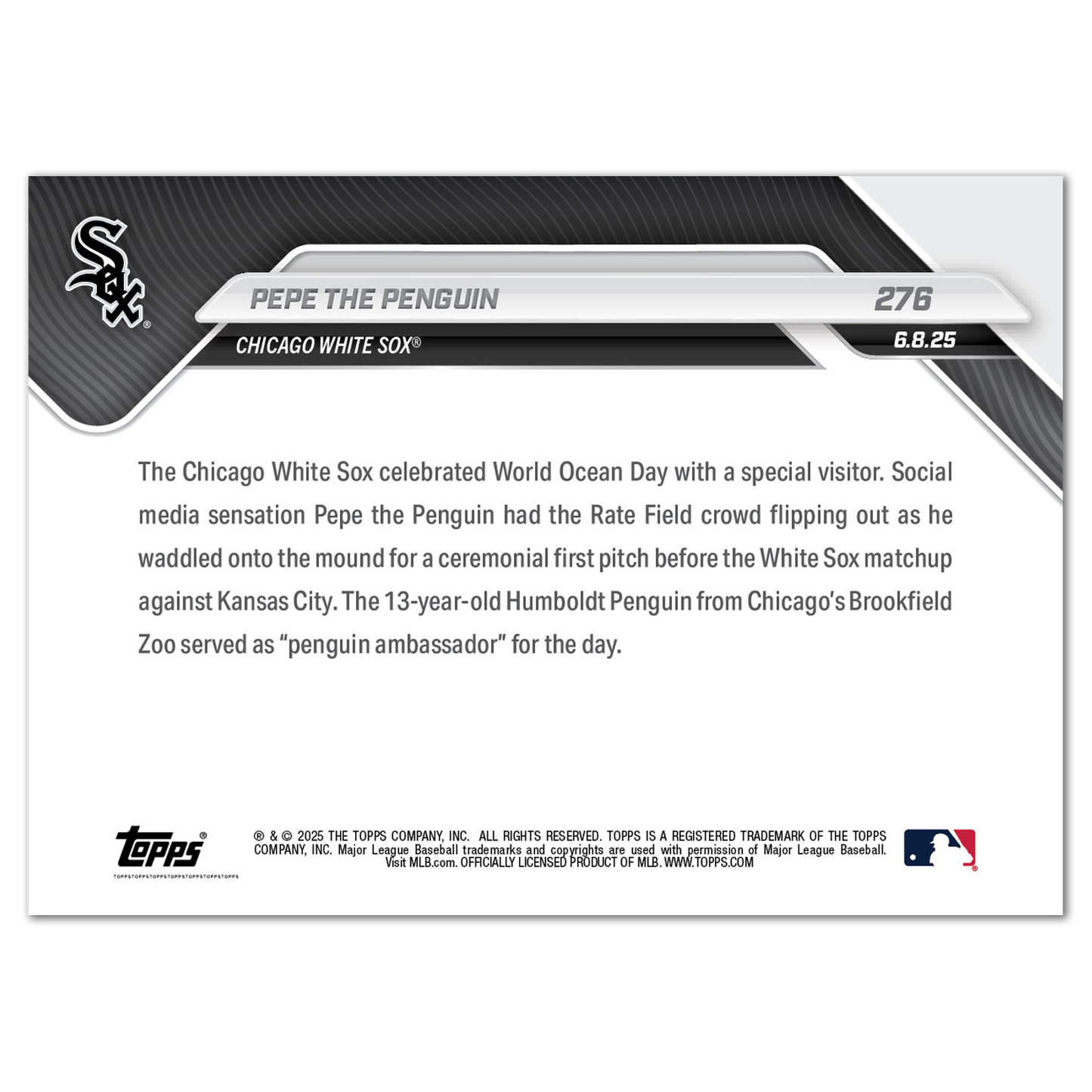 Pepe the Penguin - 2025 MLB Topps NOW® - Card 276