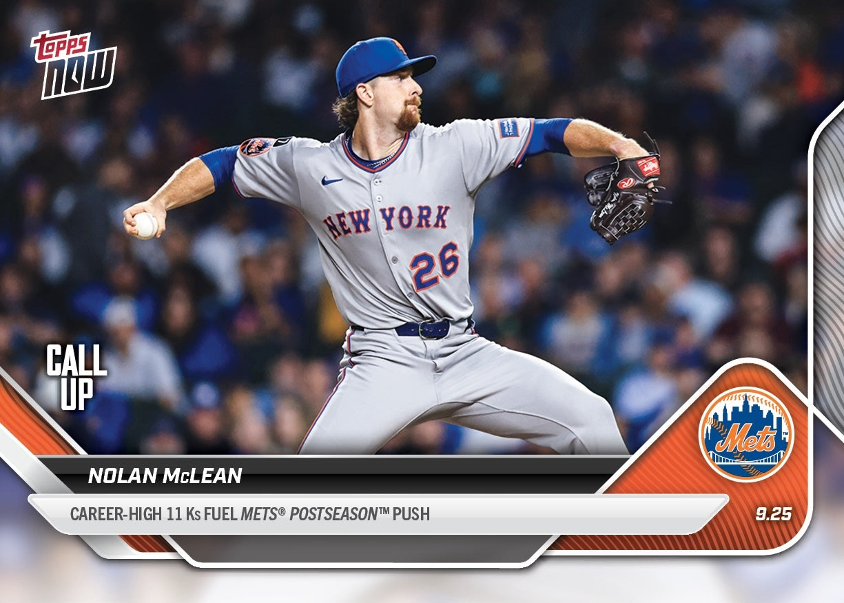Nolan McLean - 2025 MLB Topps NOW® - Card 771