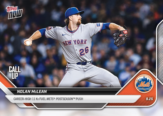 Nolan McLean - 2025 MLB Topps NOW® - Card 771
