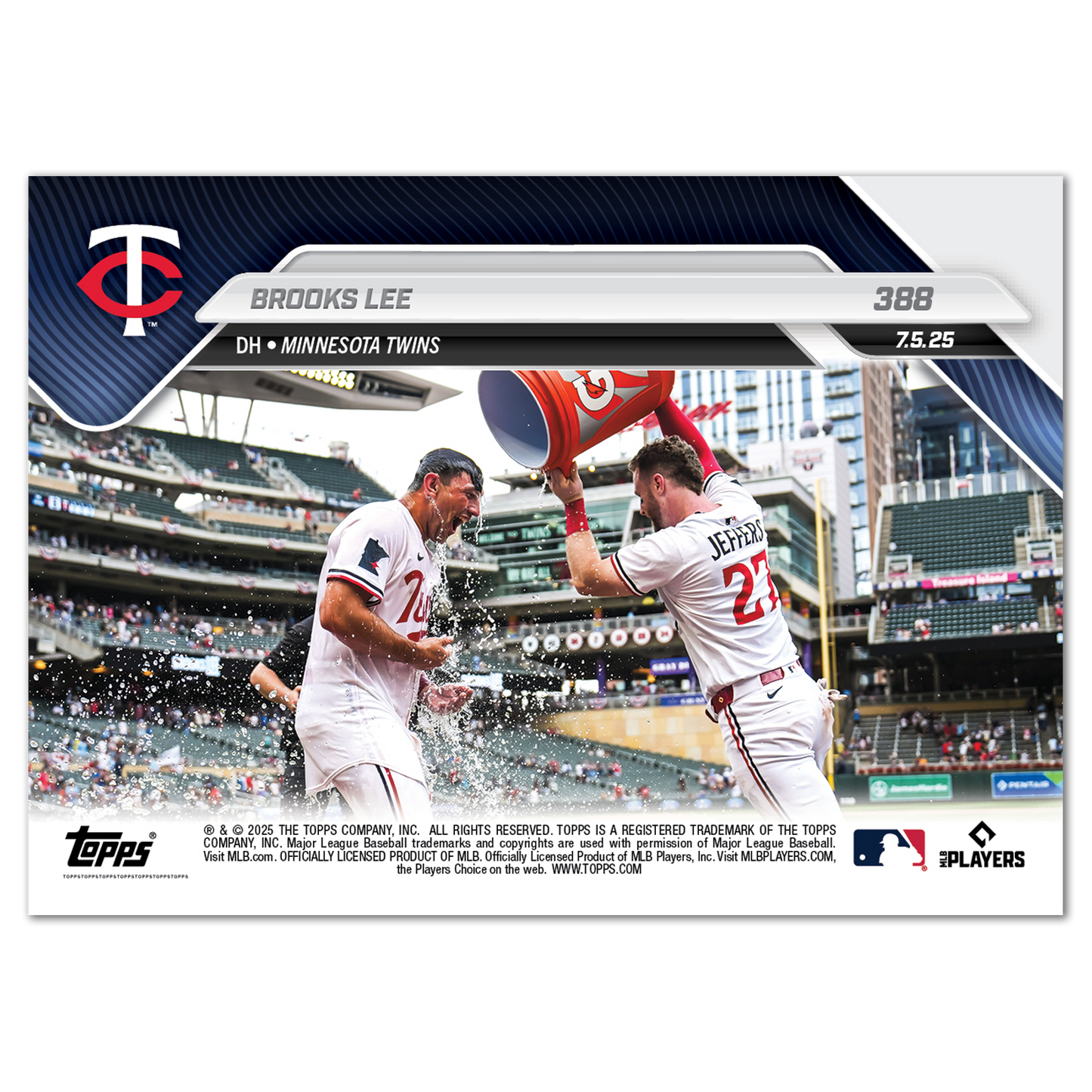 Brooks Lee - 2025 MLB Topps NOW® - Card 388