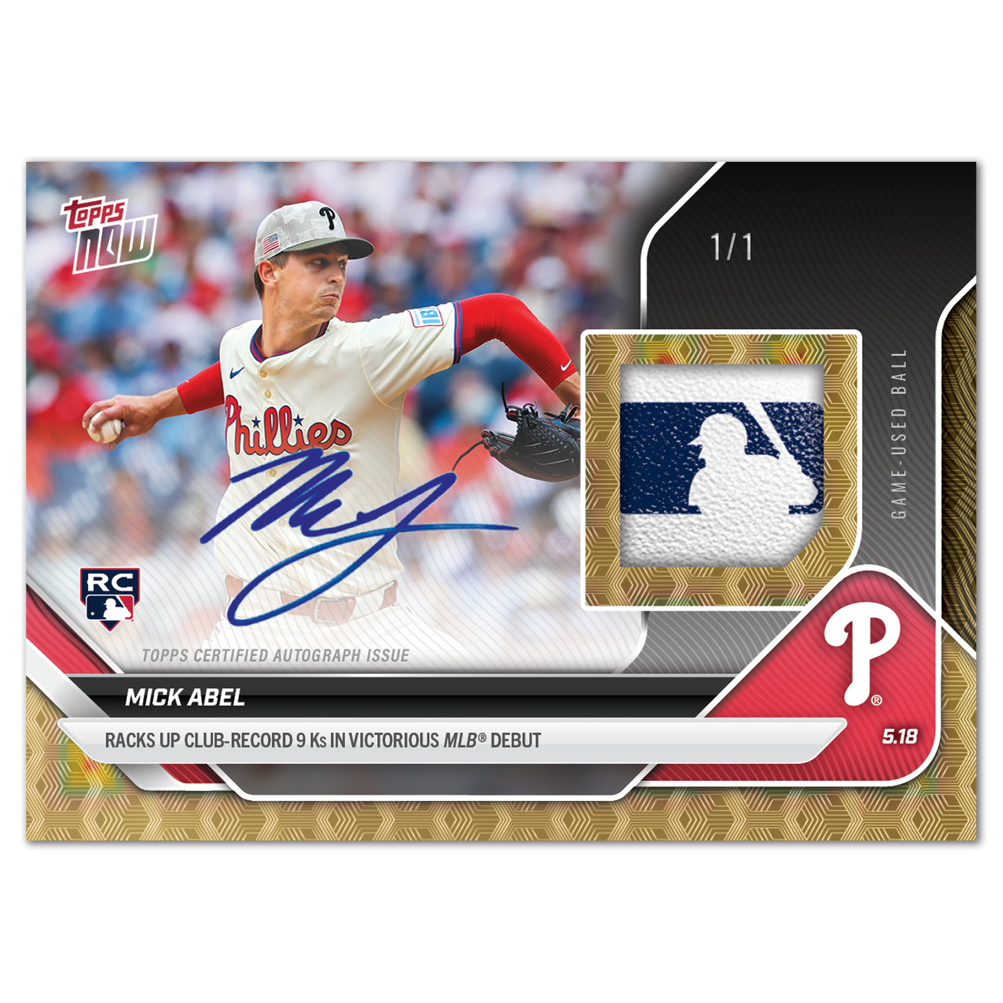 Mick Abel - 2025 MLB Topps NOW® - Card 194 - LOOK FOR AUTO-RELICS