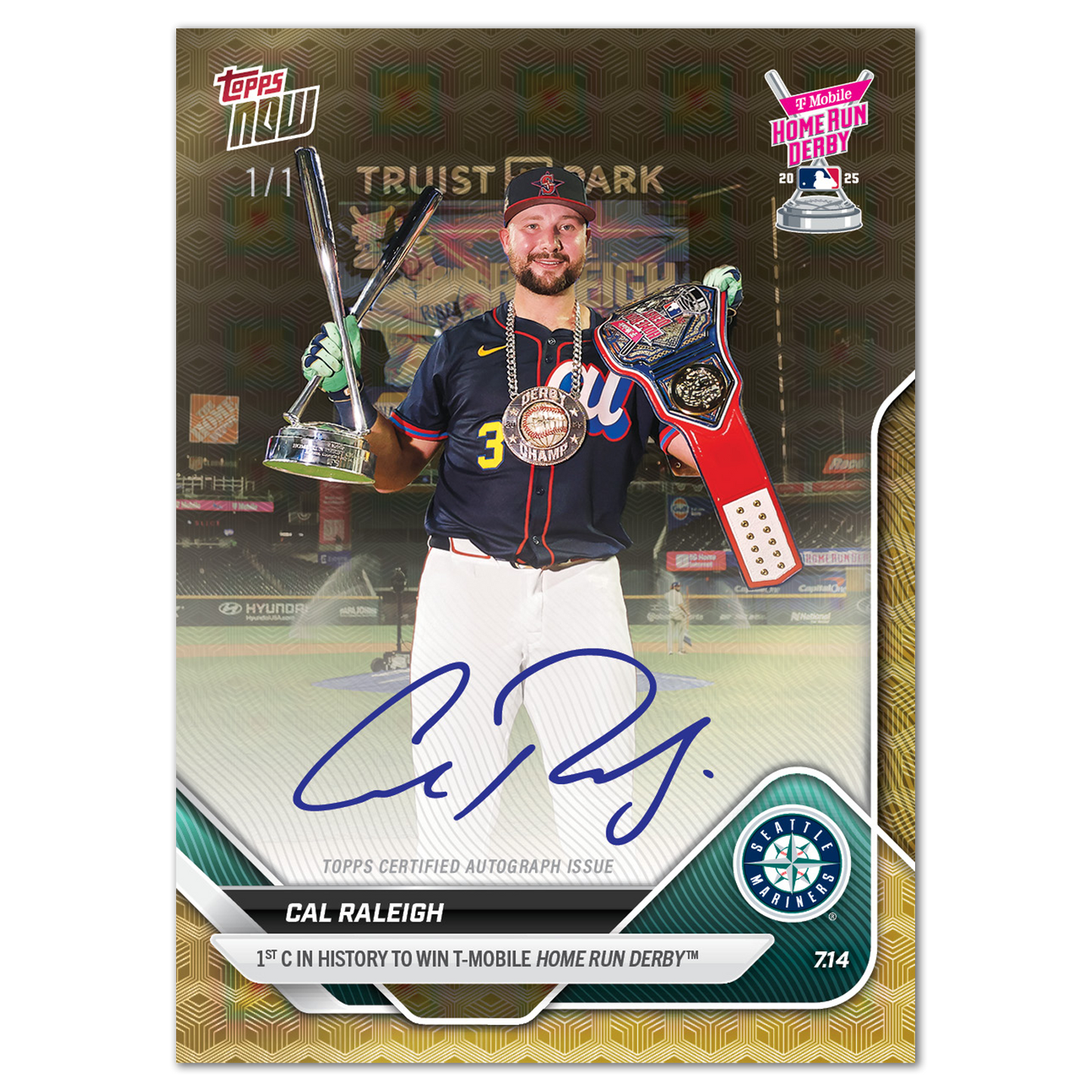 Cal Raleigh - 2025 MLB Topps NOW® - Card 427 - LOOK FOR AUTOS