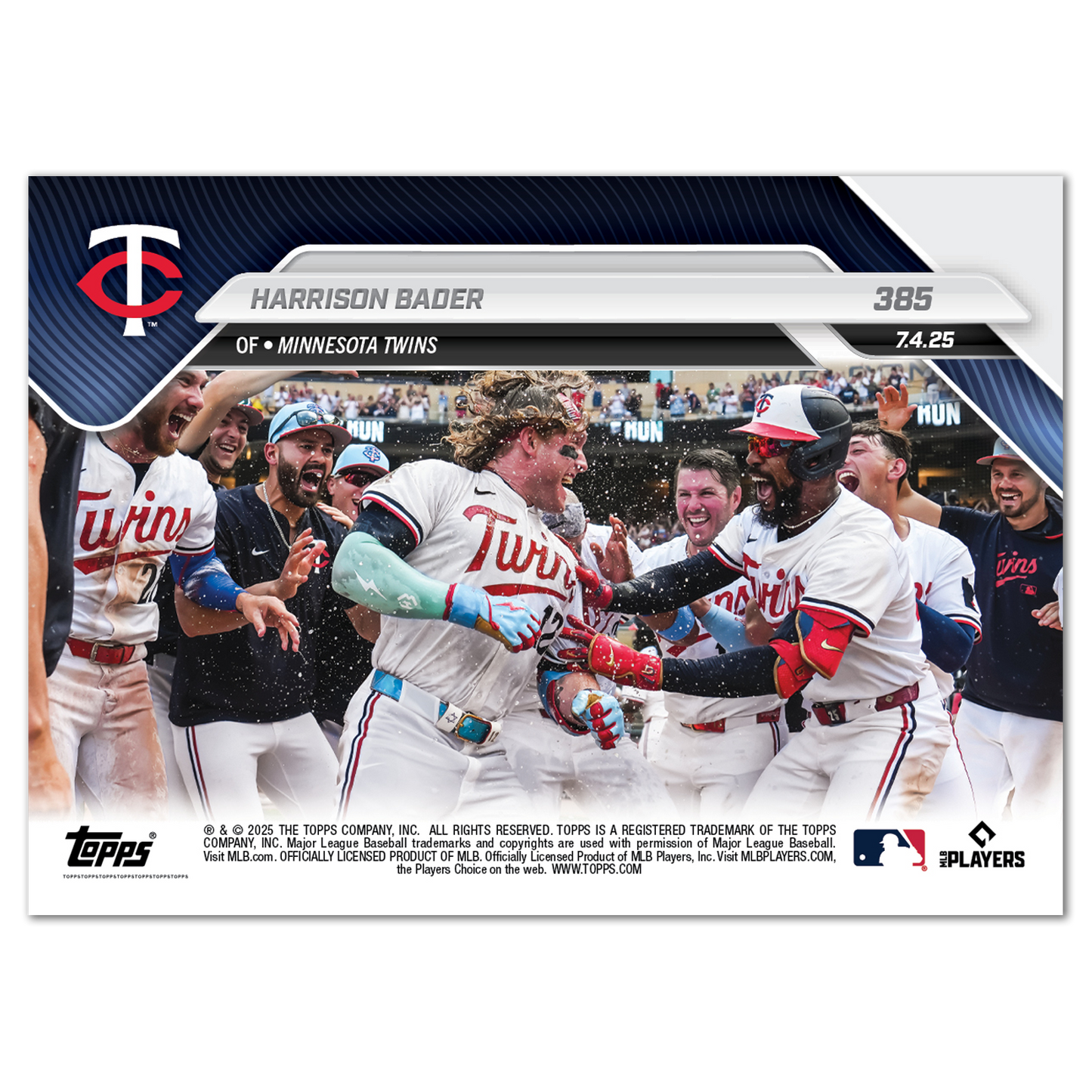 Harrison Bader - 2025 MLB Topps NOW® - Card 385
