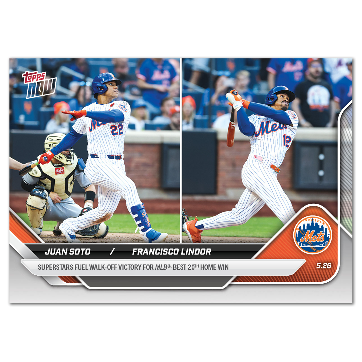 Juan Soto/Francisco Lindor - 2025 MLB Topps NOW® - Card 220