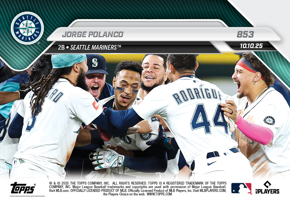 Jorge Polanco - 2025 MLB Topps NOW® - Card 853