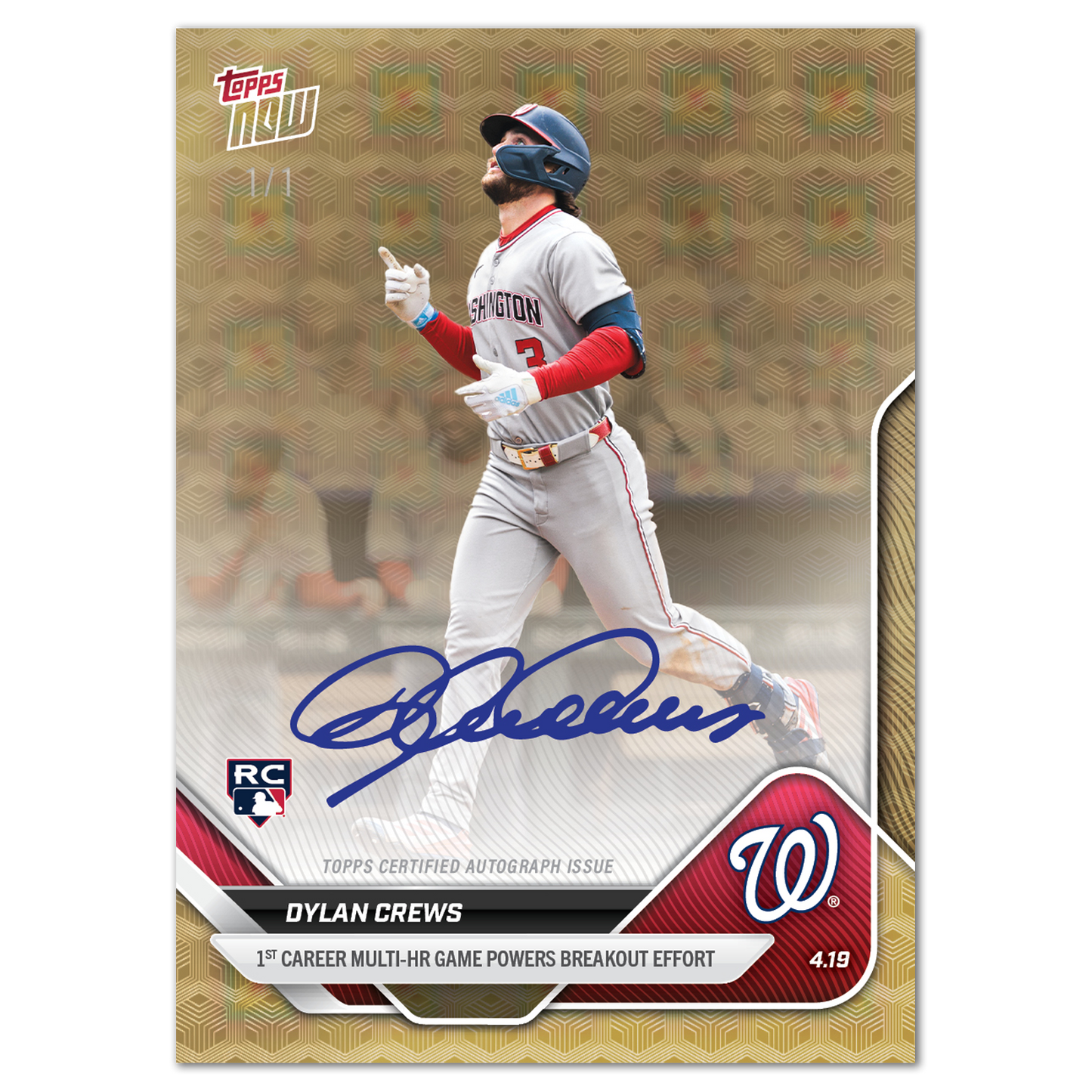 Dylan Crews - 2025 MLB Topps NOW® - Card 87 - LOOK FOR AUTOS