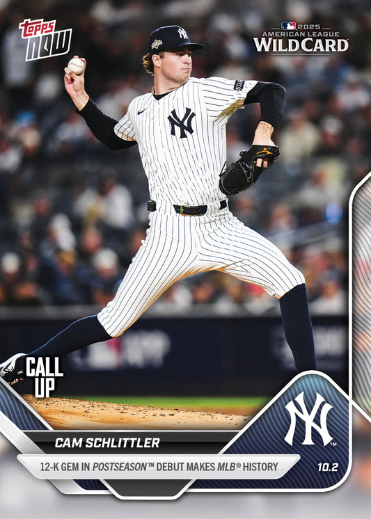 Cam Schlittler - 2025 MLB Topps NOW® - Card 817