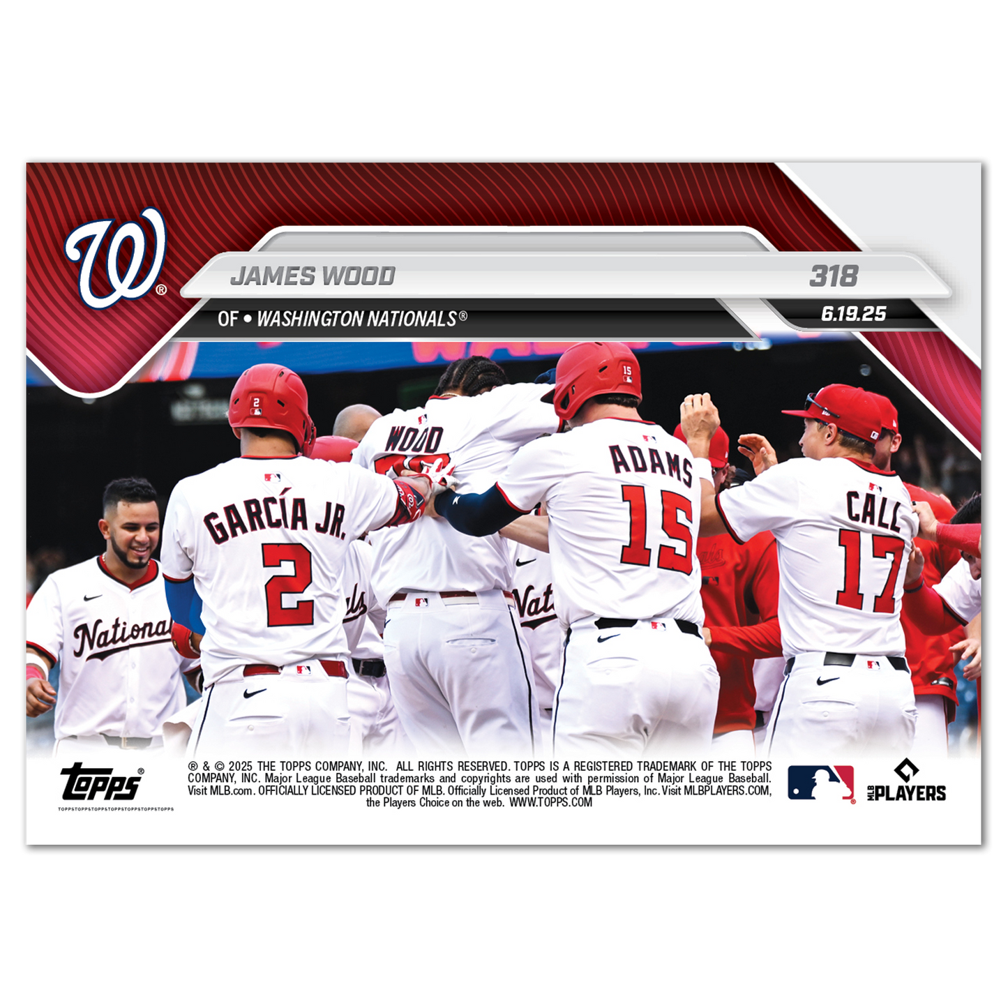 James Wood - 2025 MLB Topps NOW® - Card 318 - LOOK FOR AUTOS