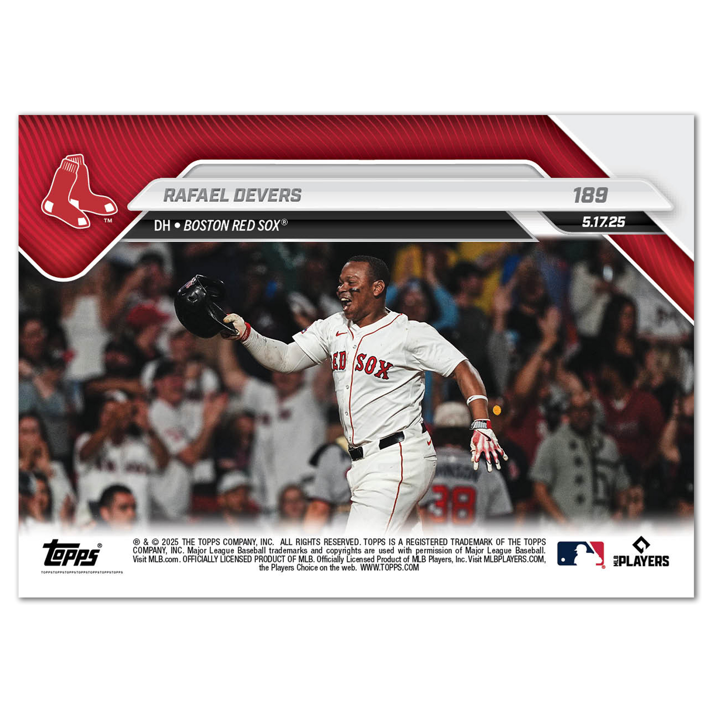 Rafael Devers - 2025 MLB Topps NOW® - Card 189