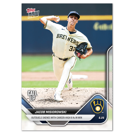Jacob Misiorowski - 2025 MLB Topps NOW® - Card 349 - LOOK FOR RELICS