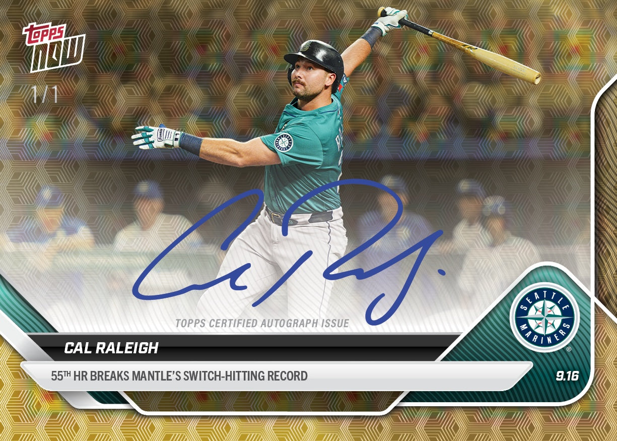 Cal Raleigh / Mickey Mantle - 2025 MLB Topps NOW® - Card 719 - LOOK FOR AUTOS AND DUAL AUTO