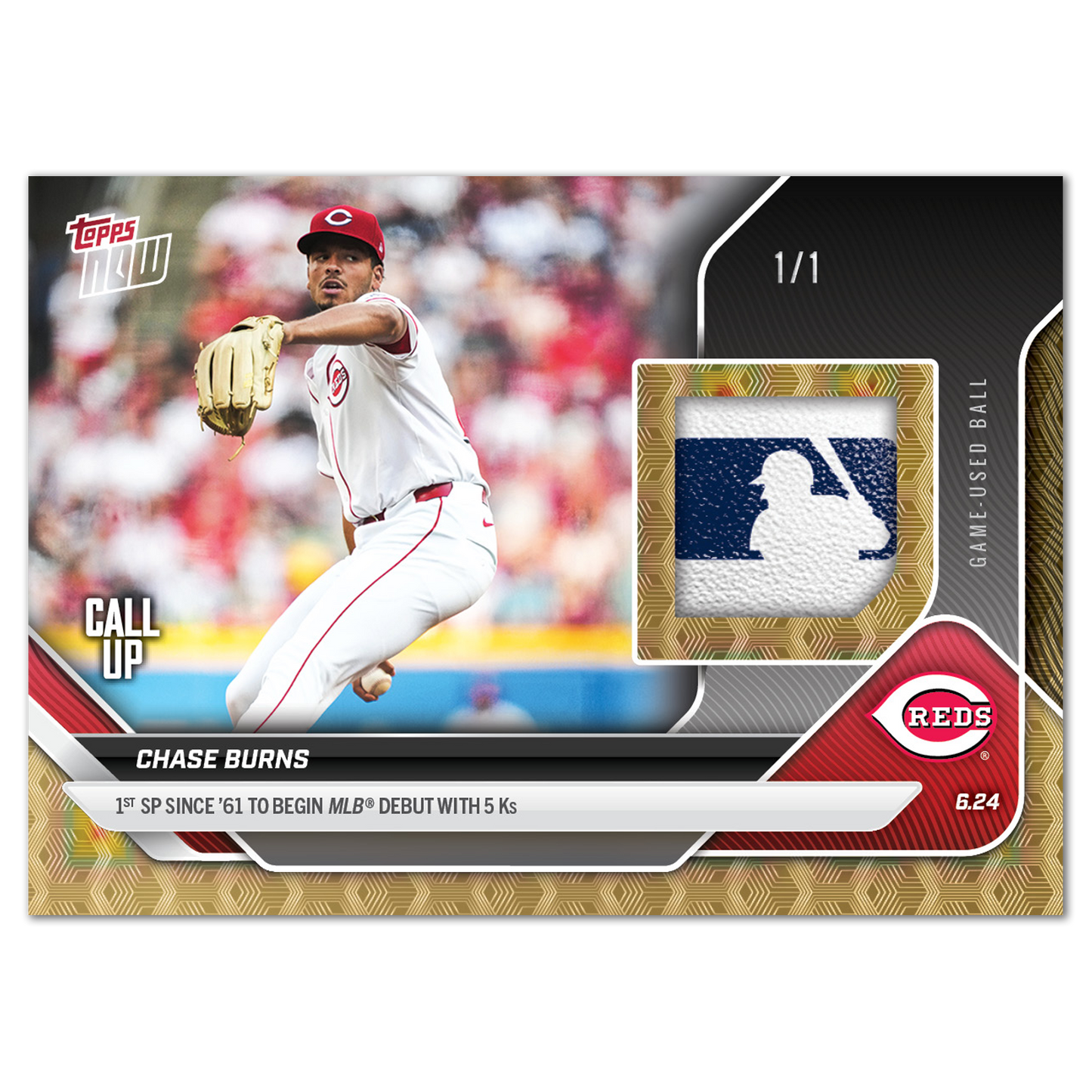 Chase Burns - 2025 MLB Topps NOW® - Card 345 - LOOK FOR RELICS