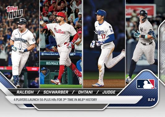 Cal Raleigh / Kyle Schwarber / Shohei Ohtani / Aaron Judge - 2025 MLB Topps NOW® - Card 766