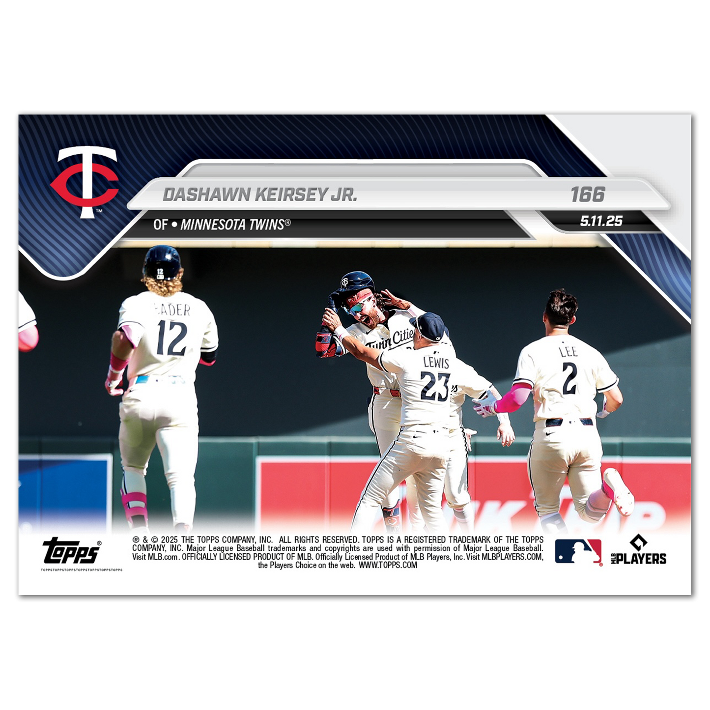 DaShawn Keirsey Jr. - 2025 MLB Topps NOW® - Card 166