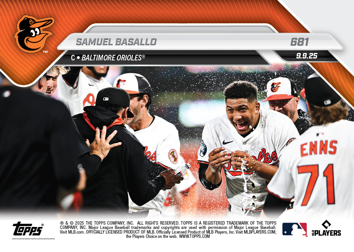 Samuel Basallo - 2025 MLB Topps NOW® - Card 681
