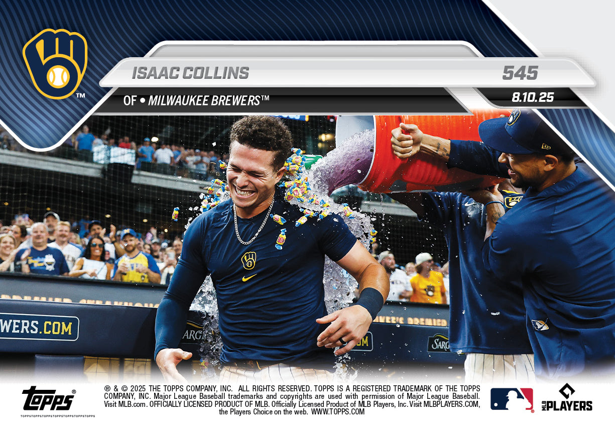 Isaac Collins - 2025 MLB Topps NOW® - Card 545