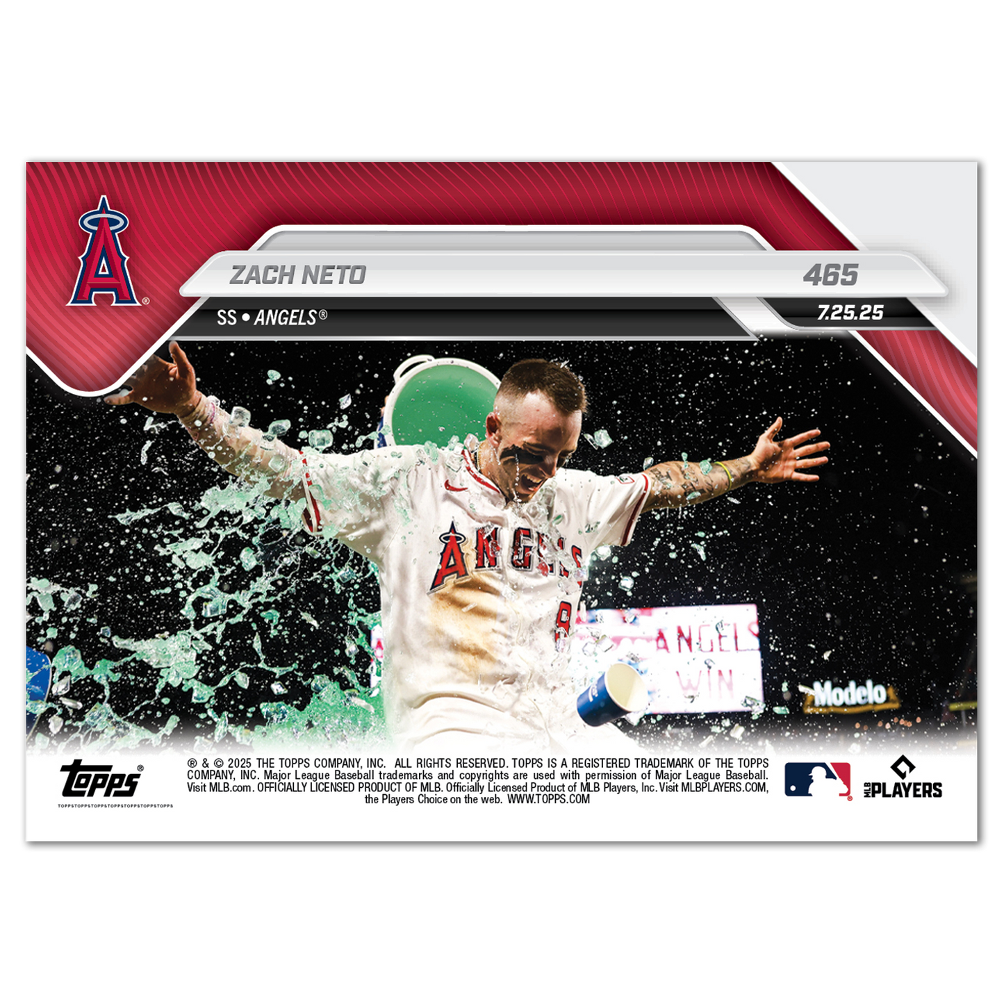 Zach Neto - 2025 MLB Topps NOW® - Card 465