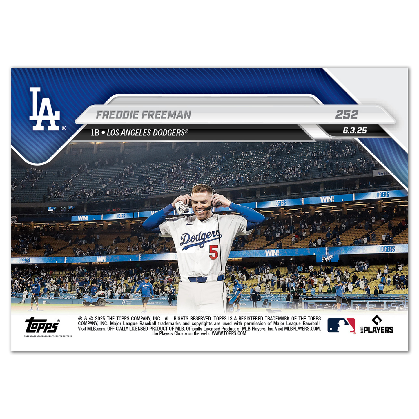 Freddie Freeman - 2025 MLB Topps NOW® - Card 252