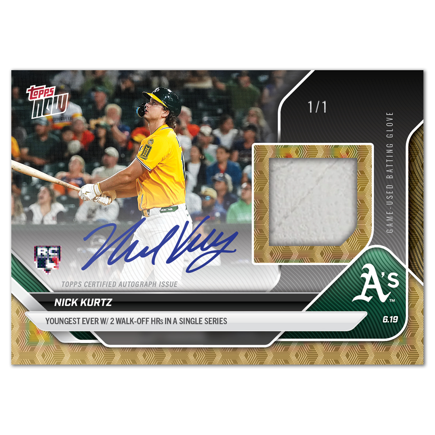 Nick Kurtz - 2025 MLB Topps NOW® - Card 322 - LOOK FOR AUTO-RELICS