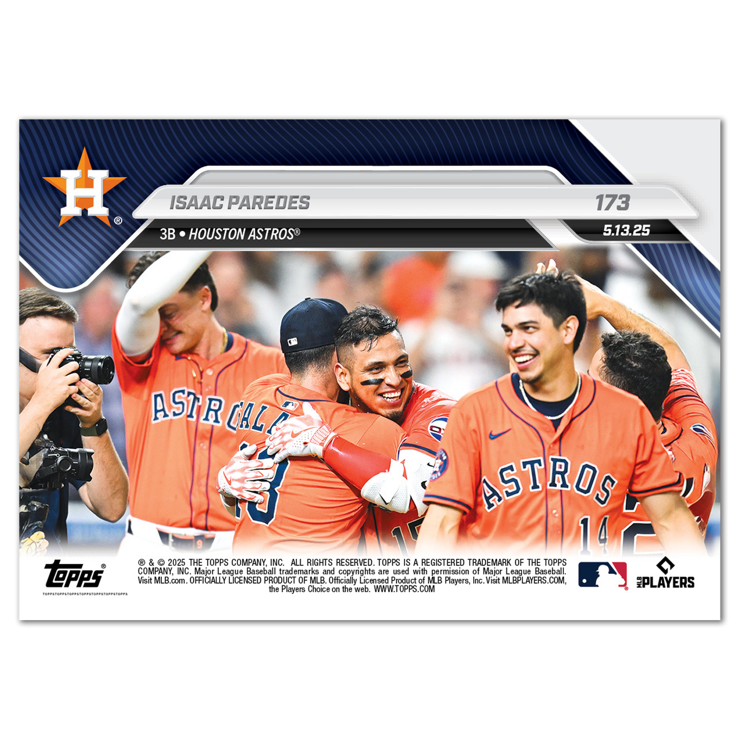 Isaac Paredes - 2025 MLB Topps NOW® - Card 173