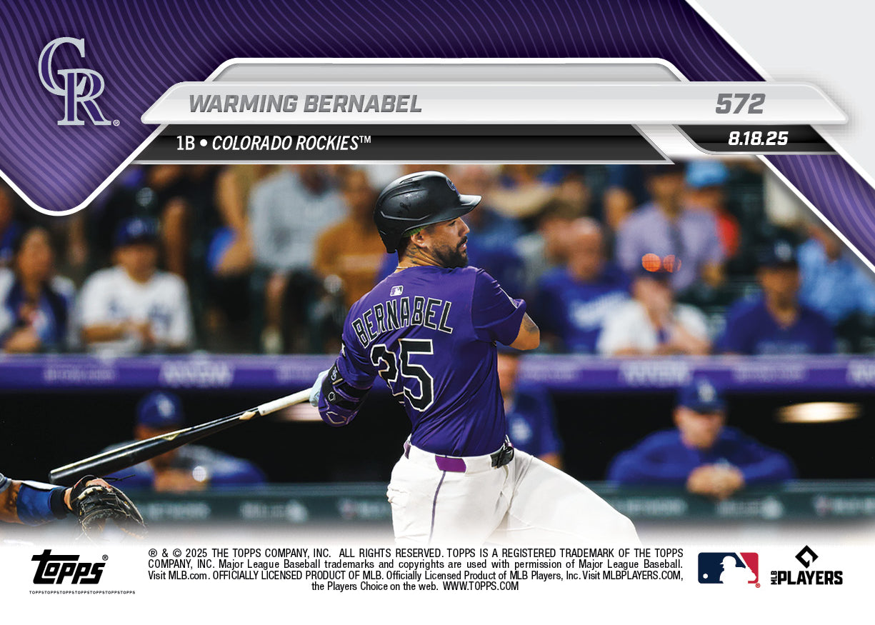 Warming Bernabel - 2025 MLB Topps NOW® - Card 572