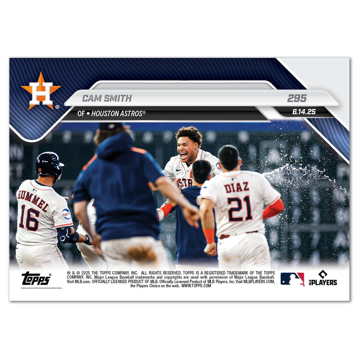 Cam Smith - 2025 MLB Topps NOW® - Card 295