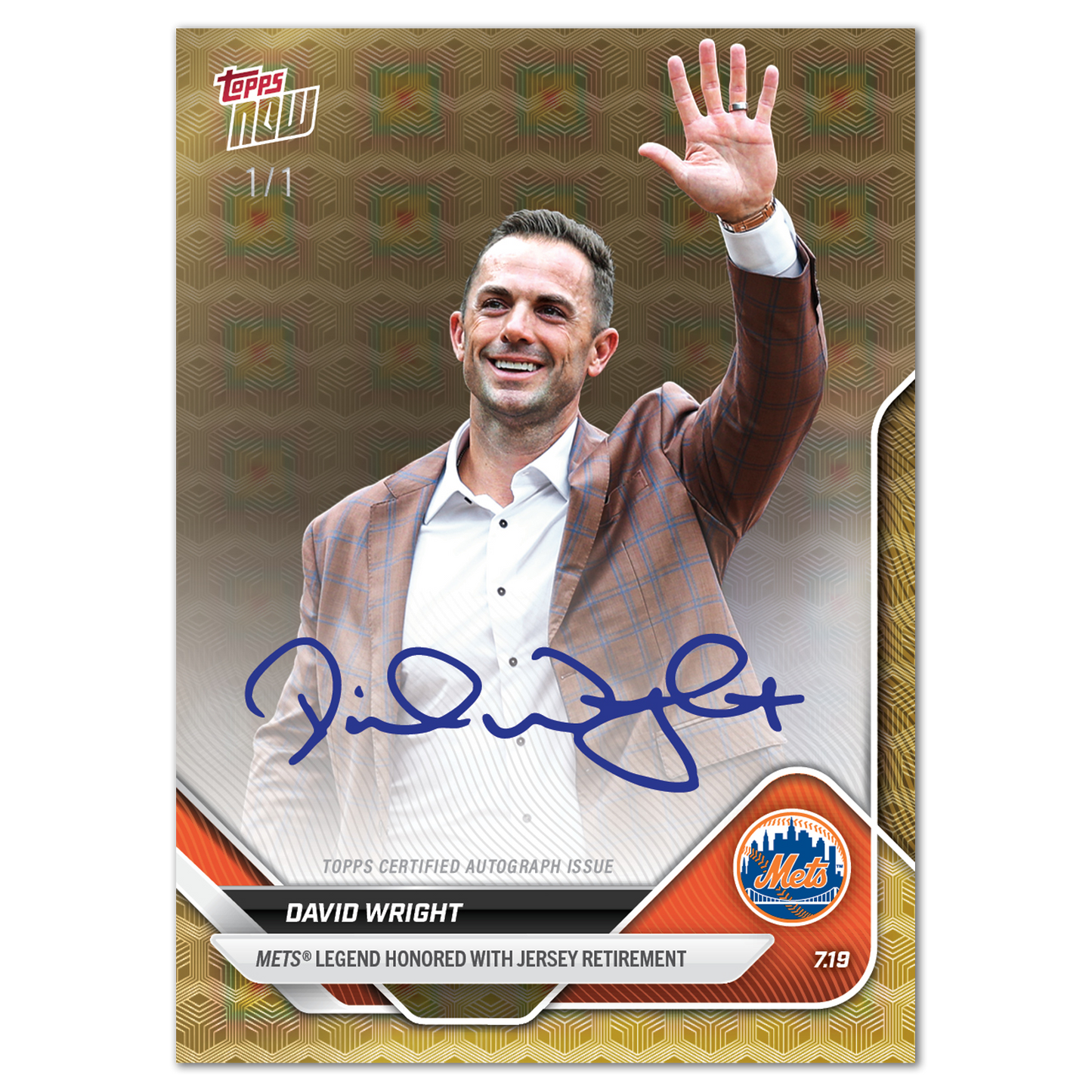 David Wright - 2025 MLB Topps NOW® - Card 439 - LOOK FOR AUTOS