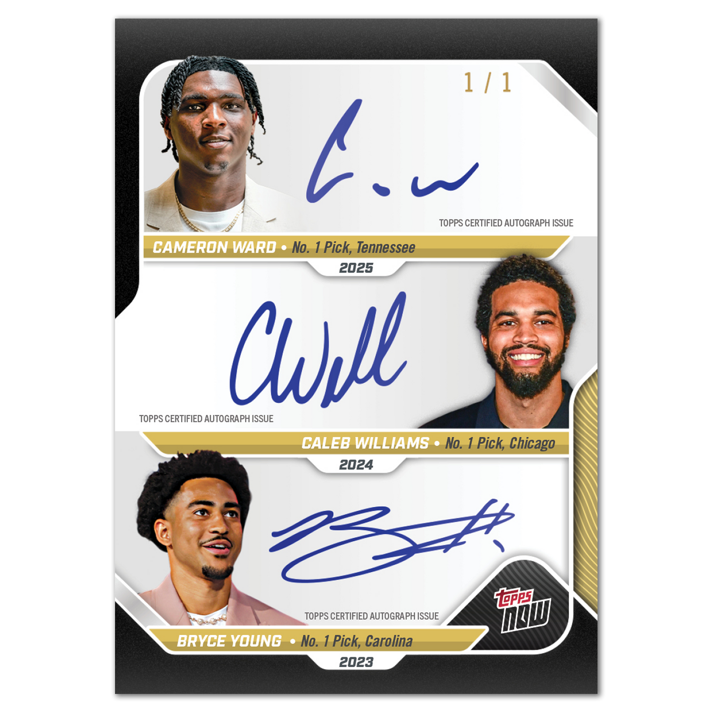Cameron Ward - 2025 Topps NOW® Football - Card D-1 - LOOK FOR AUTOS AND TRIPLE AUTO