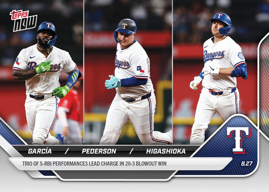 Adolis García / Joc Pederson / Kyle Higashioka - 2025 MLB Topps NOW® - Card 618