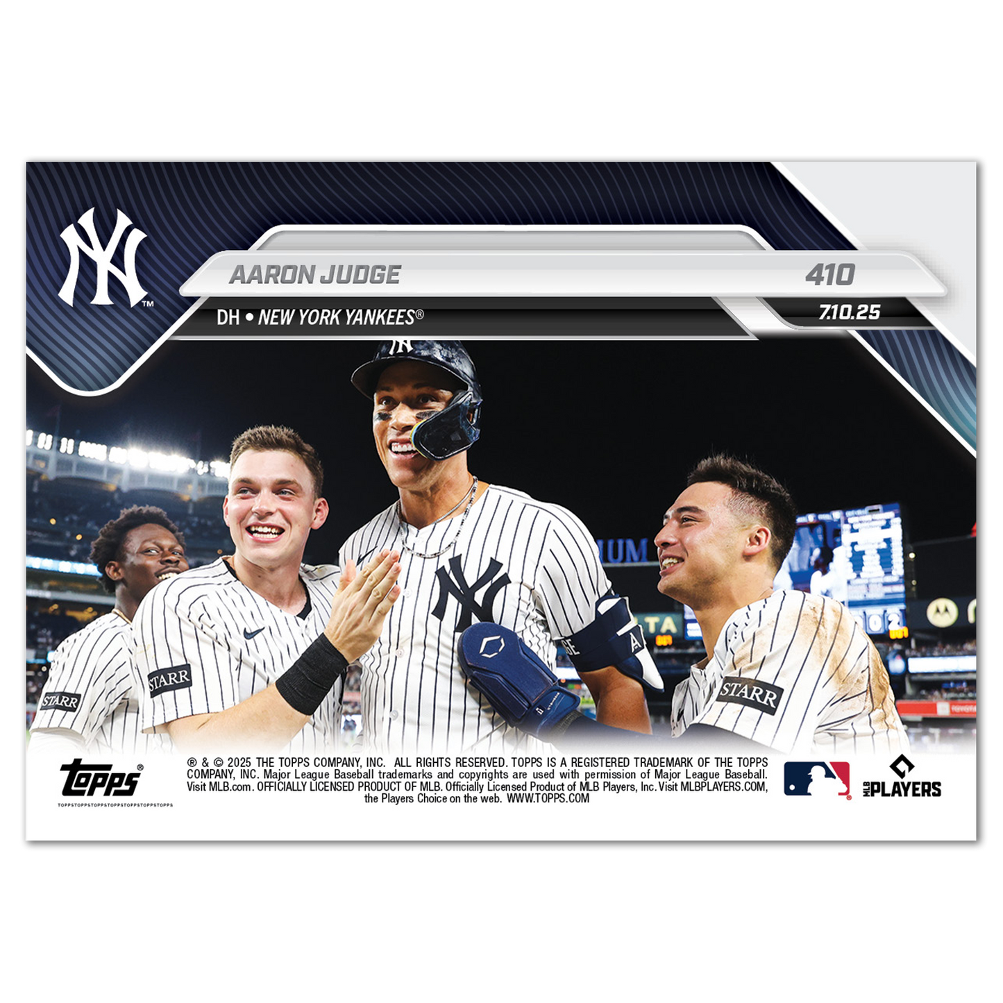 Aaron Judge - 2025 MLB Topps NOW® - Card 410